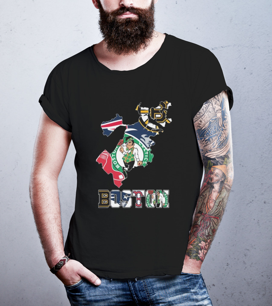 Boston Celtics Bruins Red Sox Patriots Boston Sports Pride T-Shirt
