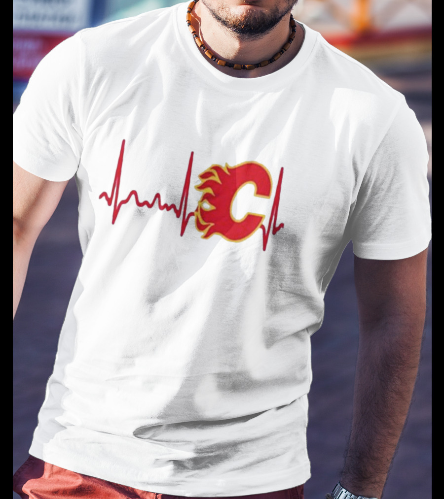 Calgary Flames Heartbeat T-Shirt