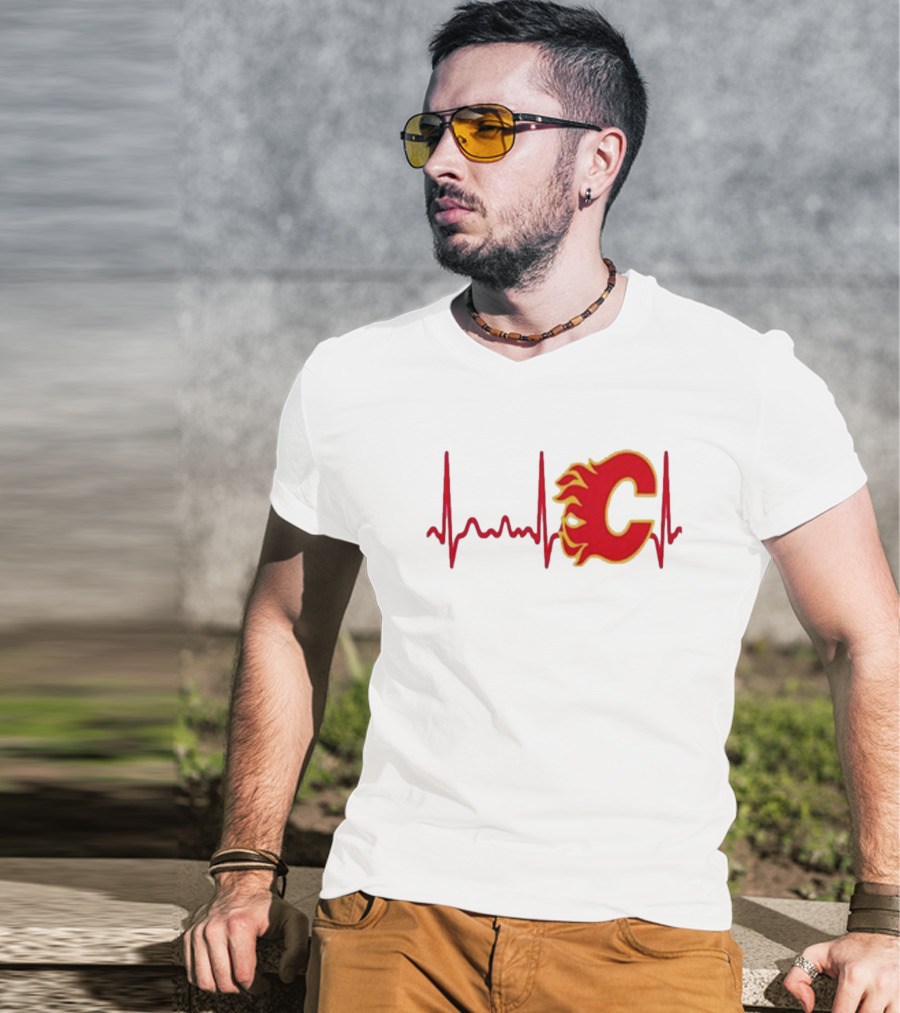 Calgary Flames Heartbeat T-Shirt