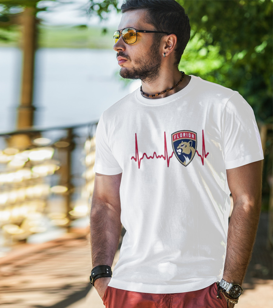 Florida Panthers Heartbeat Hockey T-Shirt