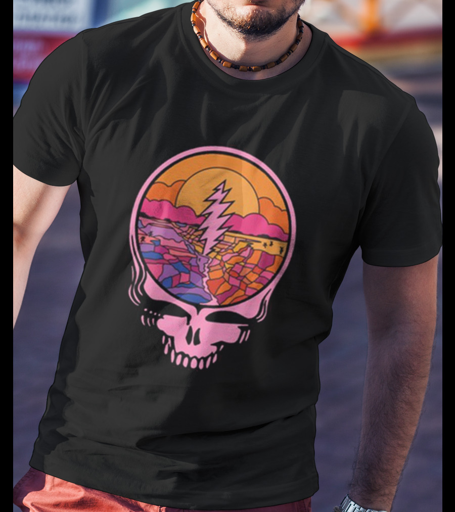 Grateful Dead The Canyon Steal Your Face Lightning Bolt Desert Sunset T-Shirt