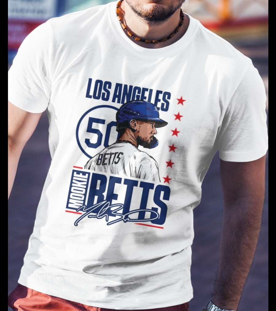 Mookie Betts 50 Los Angeles Dodgers Baseball Stars T-Shirt