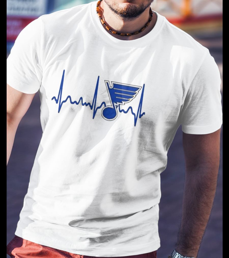 St Louis Blues Heartbeat Hockey T-Shirt