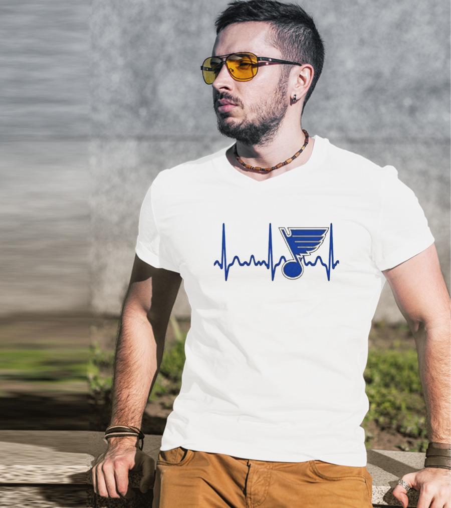 St Louis Blues Heartbeat Hockey T-Shirt