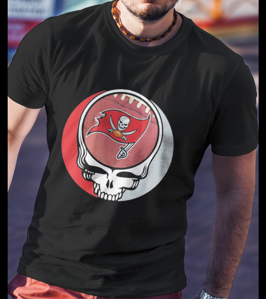 Tampa Bay Buccaneers Grateful Dead Skull Logo Custom T-Shirt