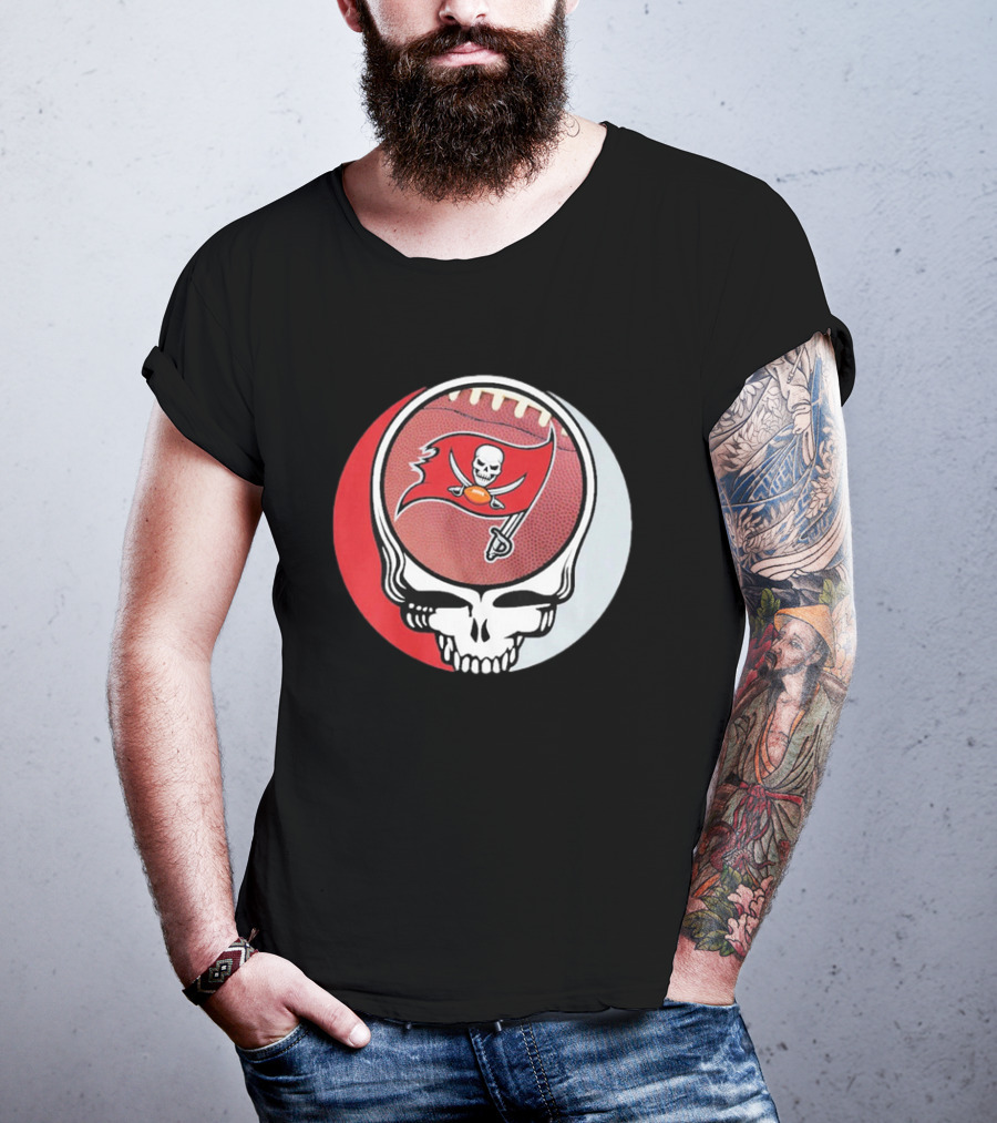 Tampa Bay Buccaneers Grateful Dead Skull Logo Custom T-Shirt