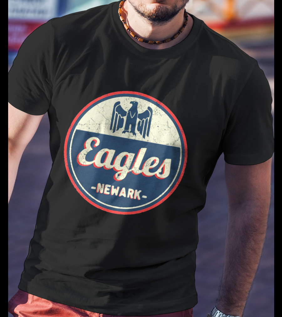 Eagles Newark Negro League Baseball Logo Retro Circle Badge T-Shirt