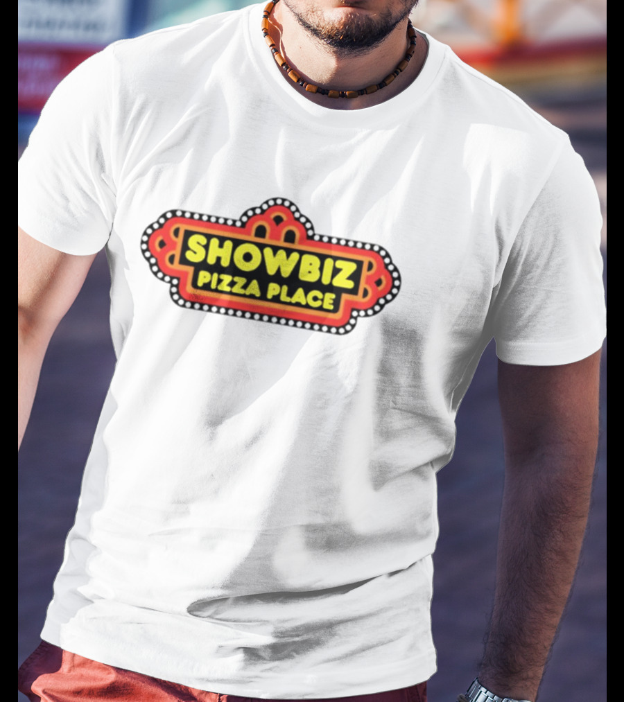 Showbiz Pizza Place Retro Neon Sign T-Shirt