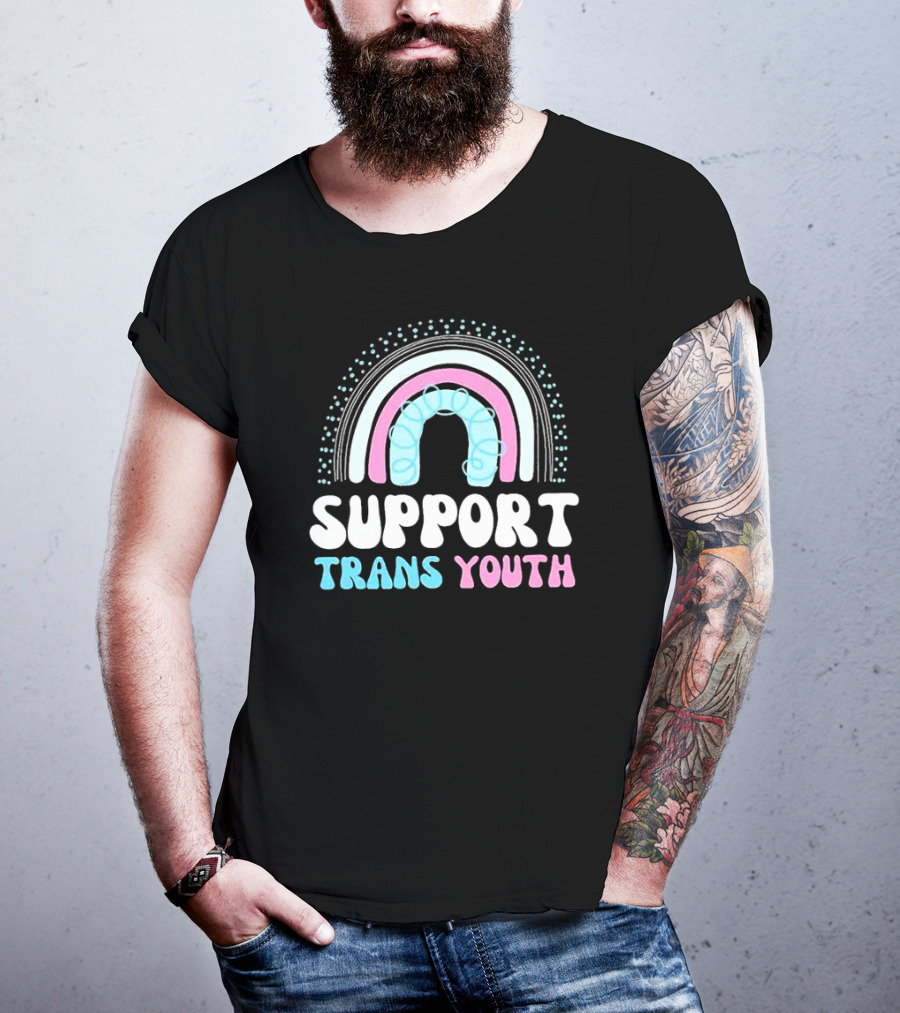 Support Trans Youth Rainbow Rights Ally Pride T-Shirt