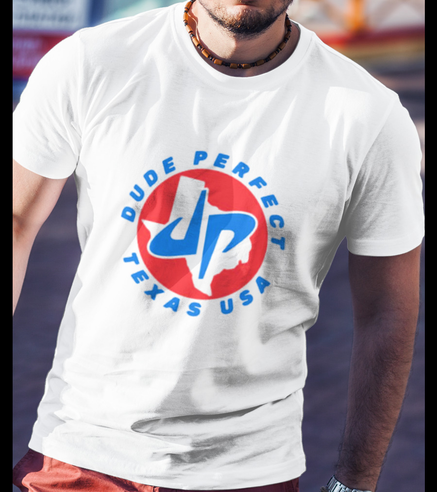 Dude Perfect JP Logo Texas USA Red Black Blue T-Shirt