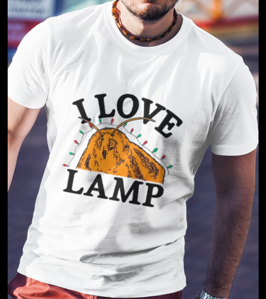 I Love Lamp Moth Christmas Lights T-Shirt