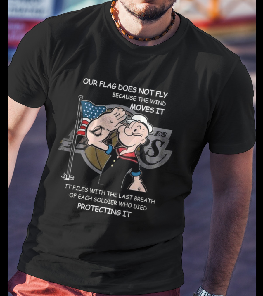 Los Angeles Lakers Popeye Our Flag Does Not Fly Protecting It T-Shirt