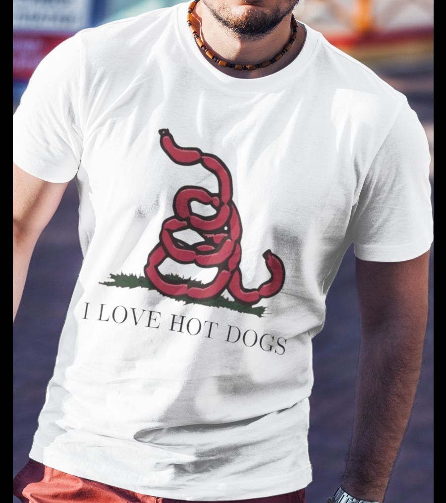 I Love Hot Dogs Spiral Sausage T-Shirt