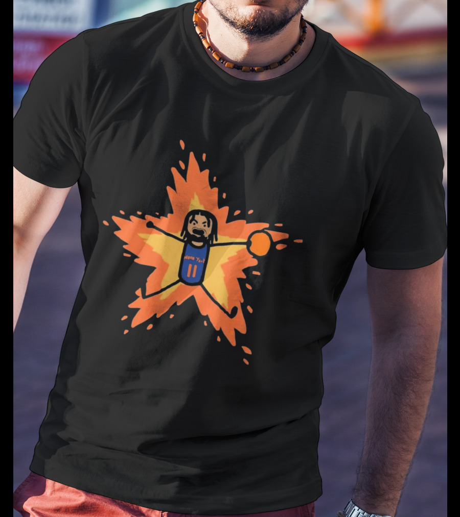 New York Knicks Jalen Brunson Supernova Burst With Basketball Star Explosion T-Shirt