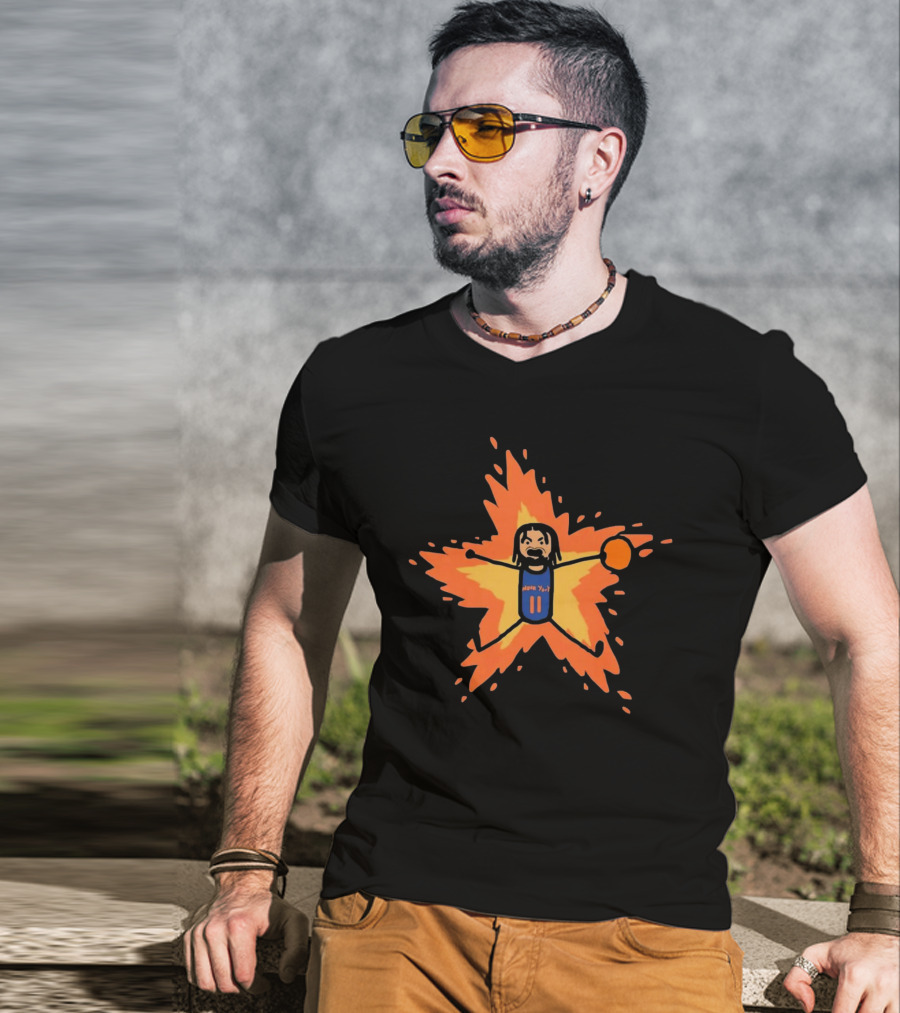 New York Knicks Jalen Brunson Supernova Burst With Basketball Star Explosion T-Shirt