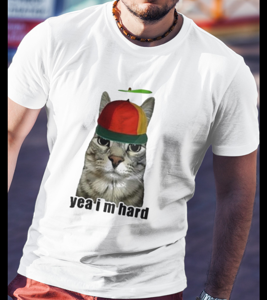 Cat Yea I’m Hard Propeller Hat T-Shirt