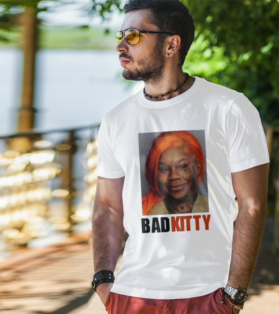 Sukihana Bad Kitty Orange Hair Mugshot T-Shirt