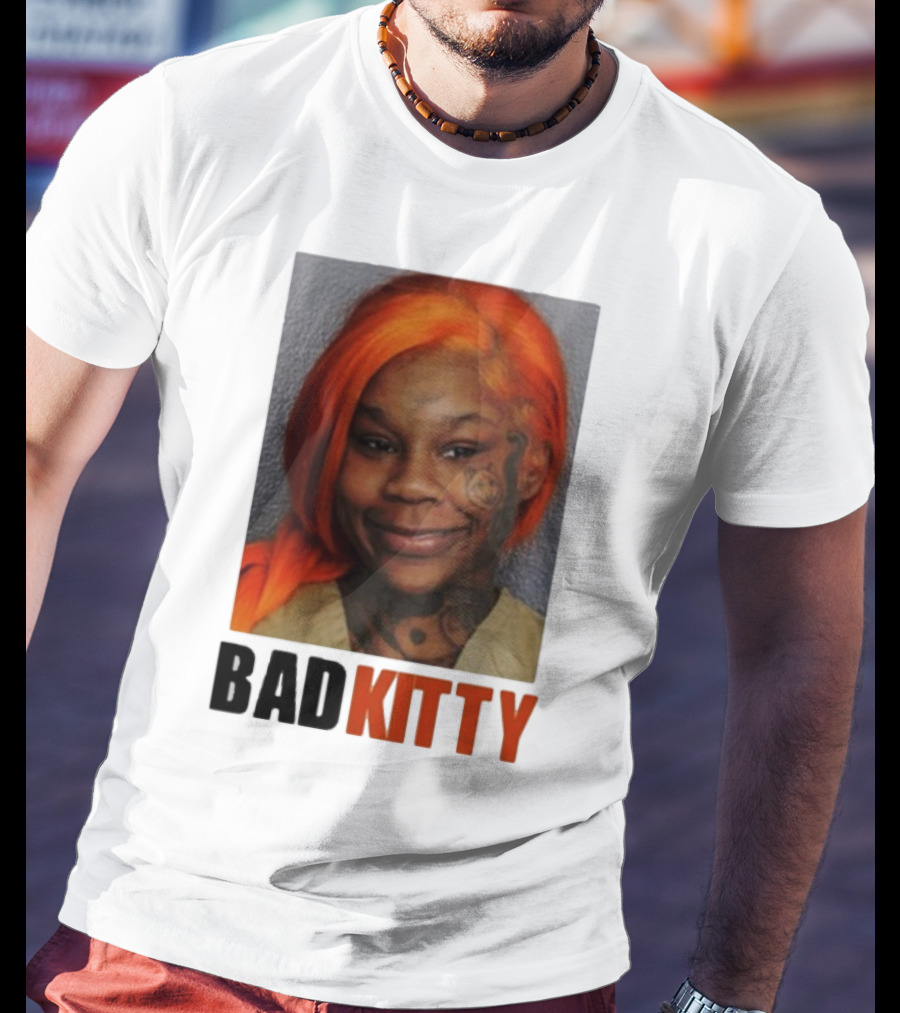 Sukihana Bad Kitty Orange Hair Mugshot T-Shirt