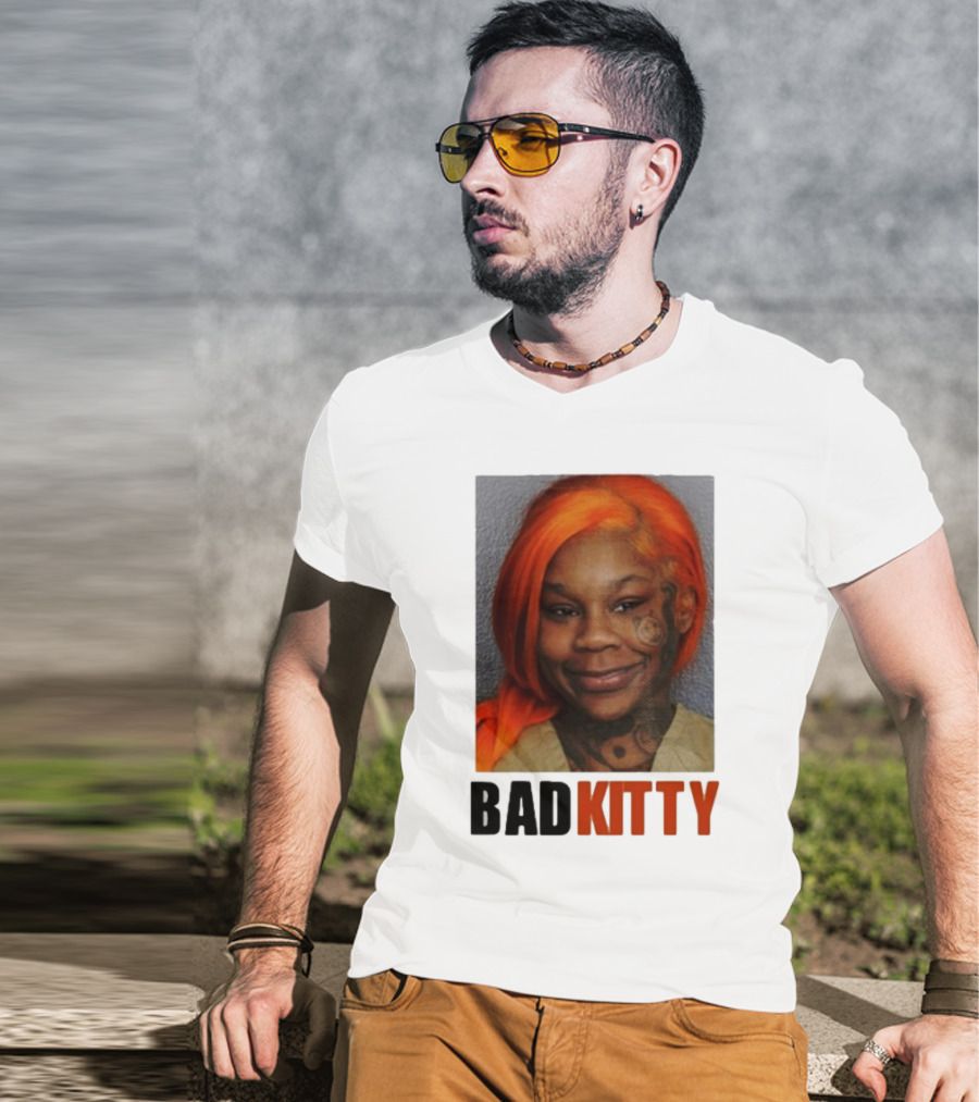 Sukihana Bad Kitty Orange Hair Mugshot T-Shirt