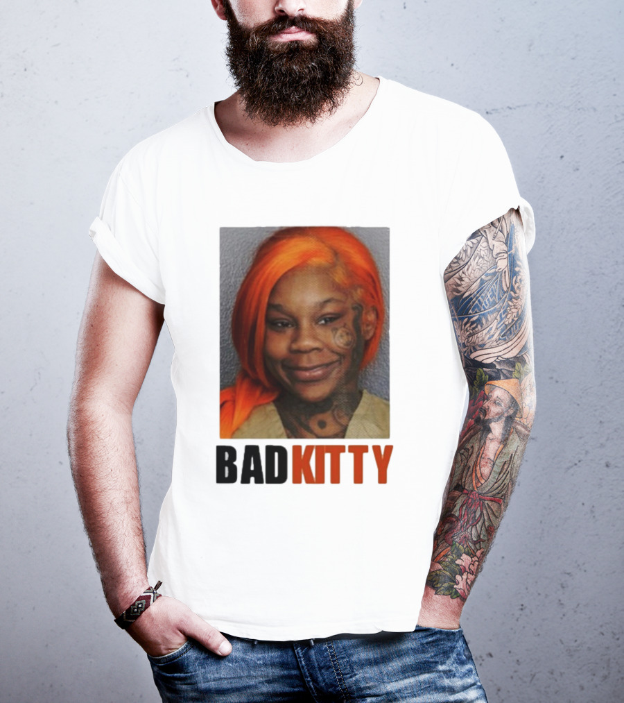 Sukihana Bad Kitty Orange Hair Mugshot T-Shirt