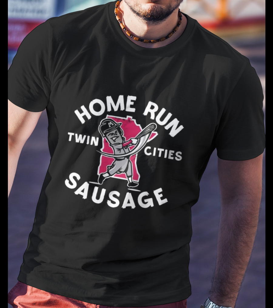 Minnesota Twin Cities Home Run Sausage Baseball T-Shirt