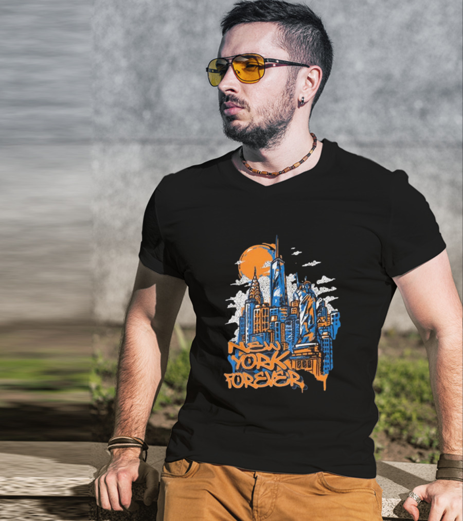 New York Knicks New York Forever Skyline T-Shirt