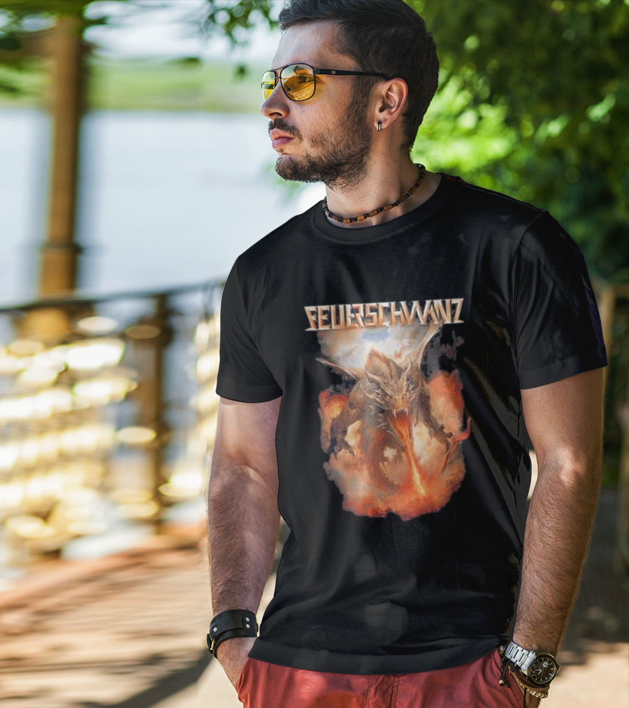Feuerschwanz Drache Fire-Breathing Dragon Fantasy T-Shirt