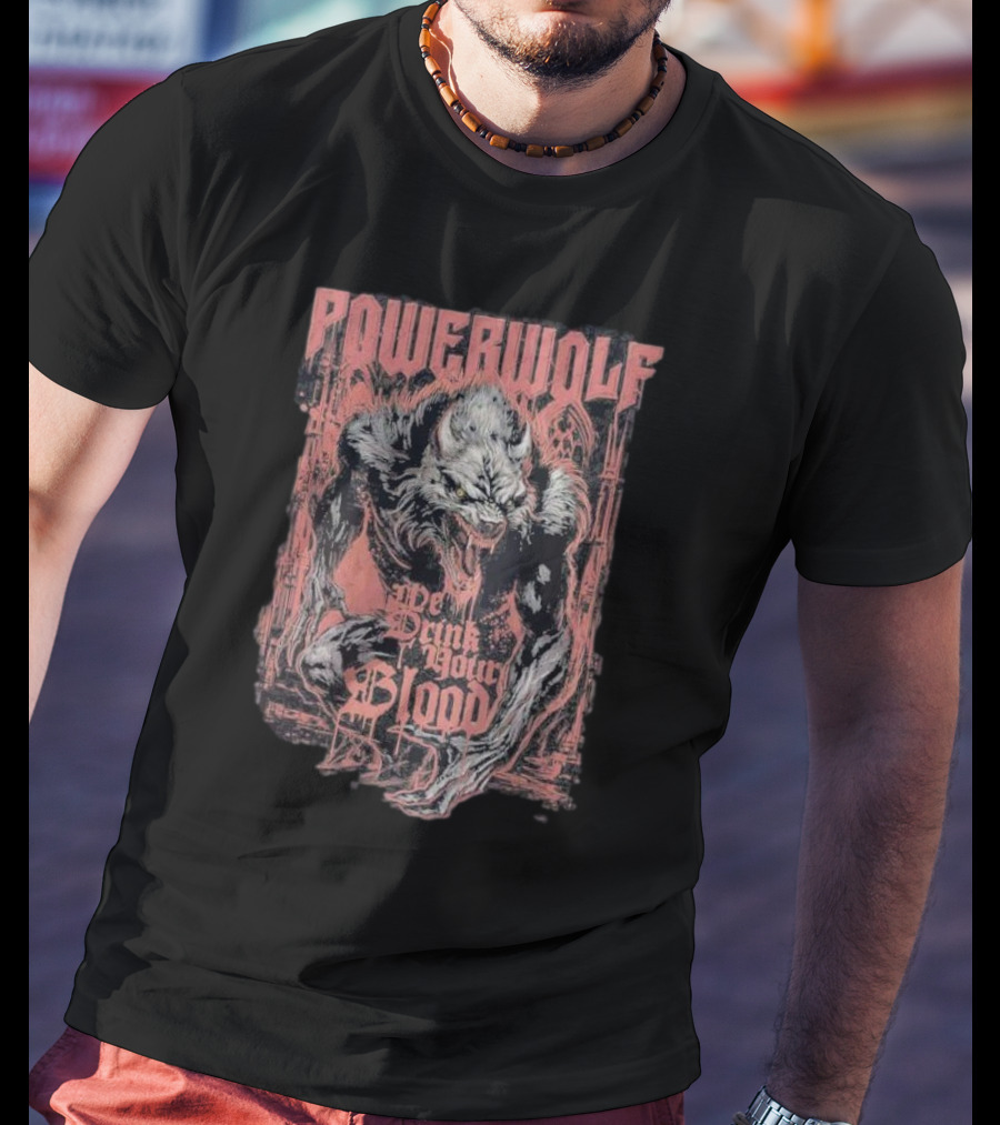 Powerwolf We Drink Your Blood Gothic Werewolf T-Shirt