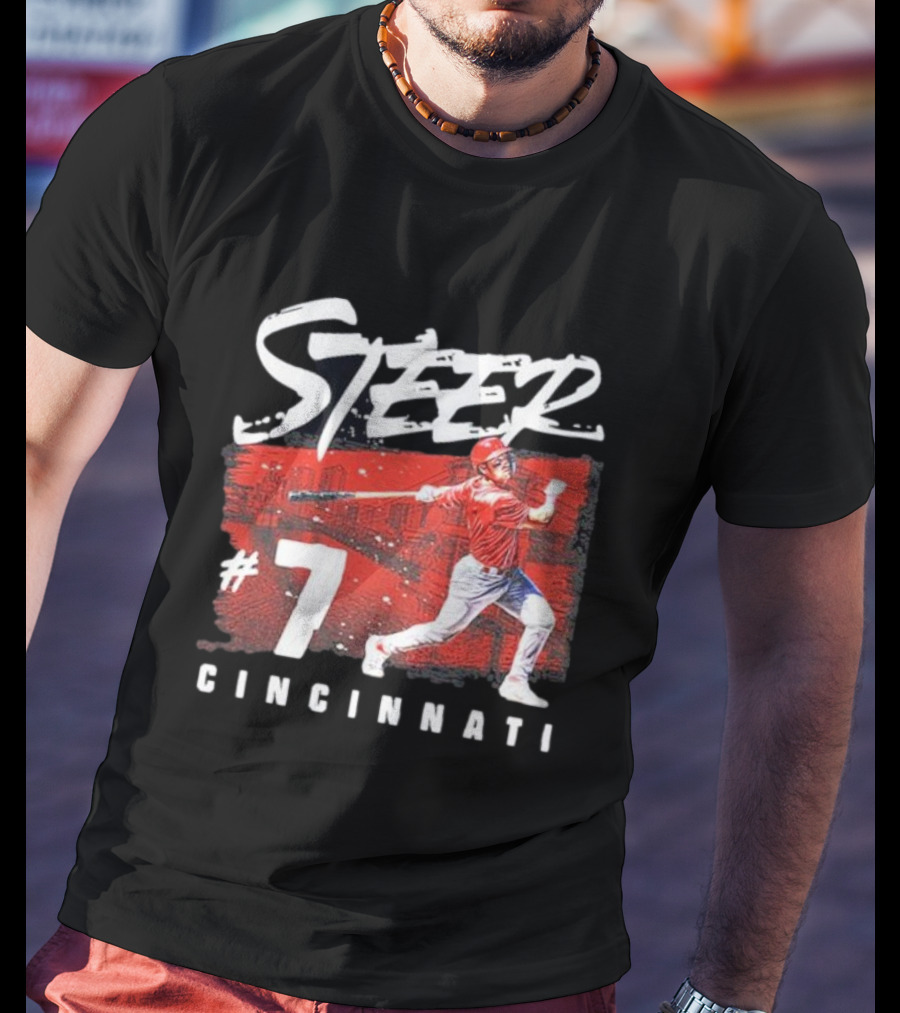 Steer Cincinnati #7 Relentless Spirit Grunge T-Shirt