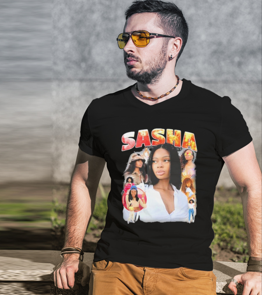 Sasha Iconic Collage Featuring Diverse Fashion Styles T-Shirt