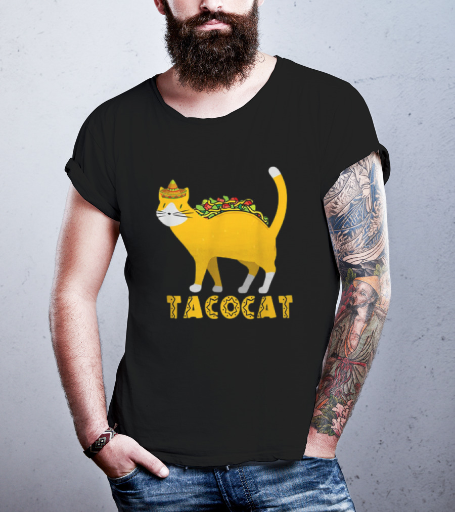 Tacocat Sombrero Taco Cat With Tacos Mexican Food Graphic 365 T-Shirt