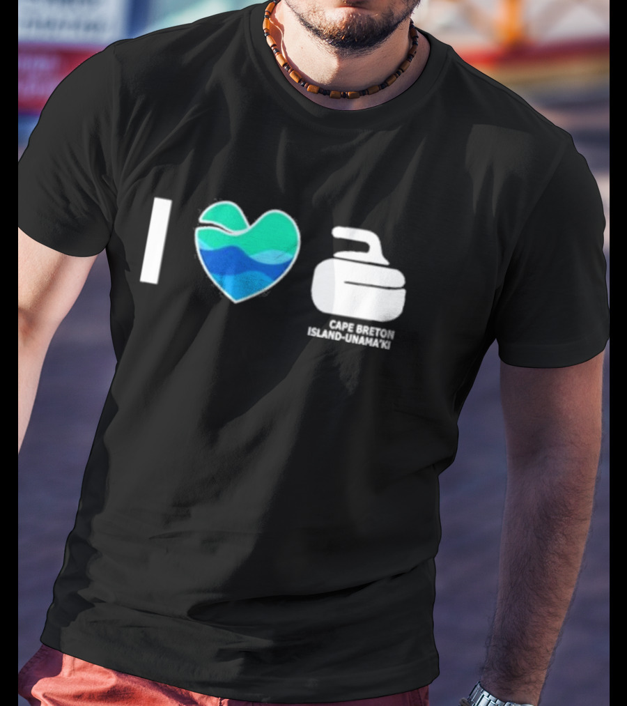 I Heart Curling Cape Breton Island-Unama’ki T-Shirt