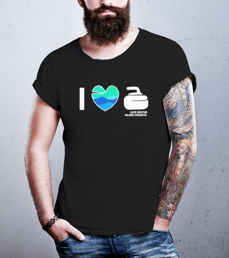 I Heart Curling Cape Breton Island-Unama’ki T-Shirt