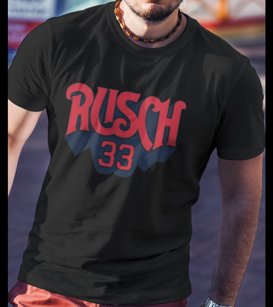 Rusch 33 Baseball Style Red Navy T-Shirt