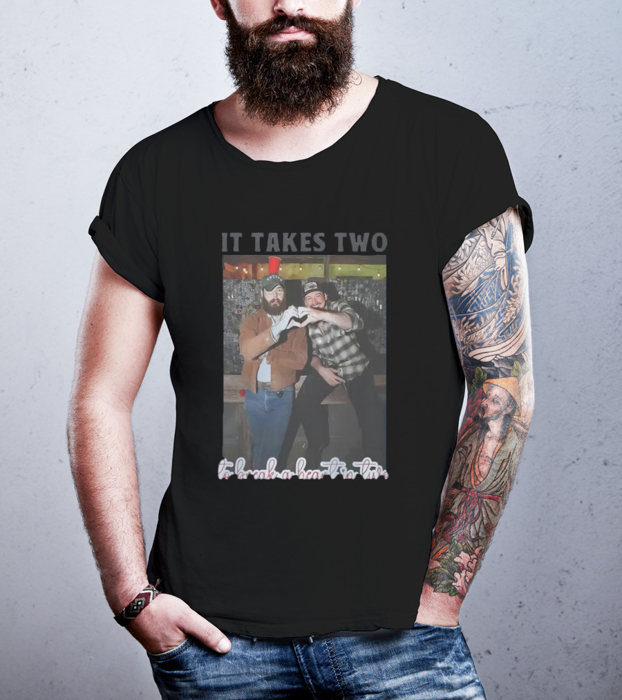 Post Malone Morgan Wallen It Takes Two To Break A Heart In Two Heart Gesture T-Shirt
