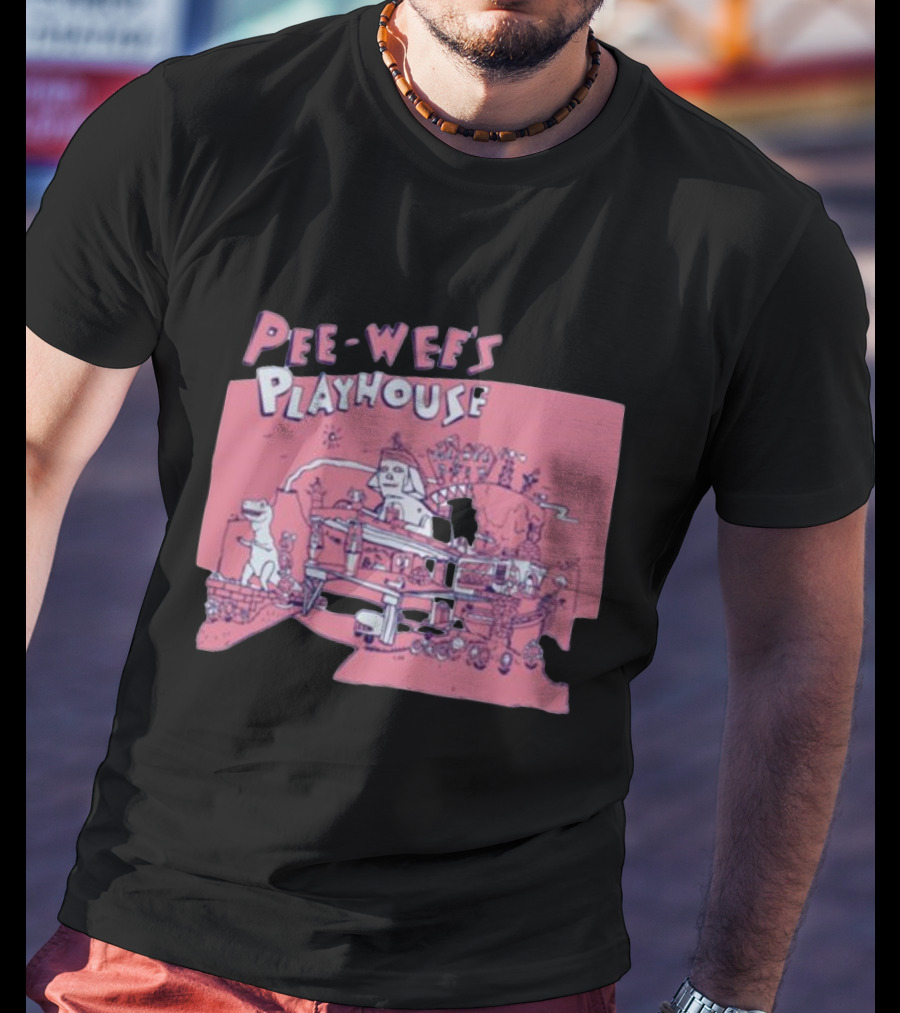 Pee-Wee's Playhouse Retro Rad Dinosaur Sphinx And Castle Scene T-Shirt