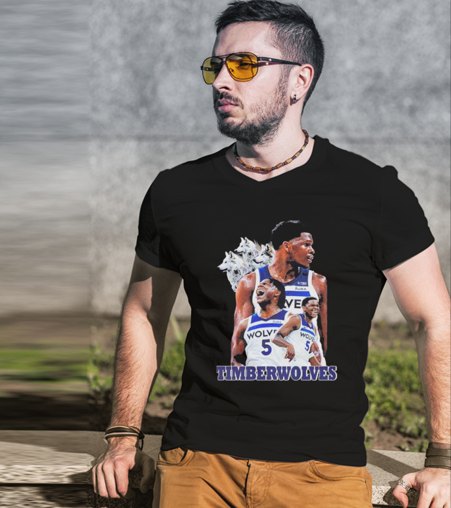 Minnesota Timberwolves Anthony Edwards Basketball Stars Wolves T-Shirt