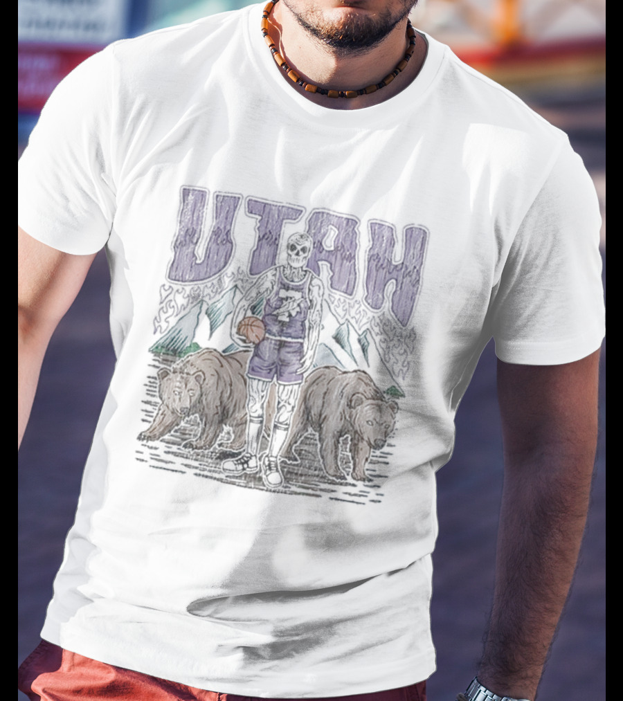 Utah Dead Threads Basketball Bears Mountains T-Shirt