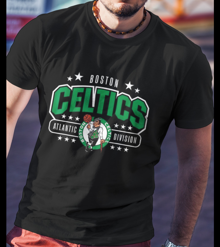 Boston Celtics Atlantic Division Logo With Stars T-Shirt