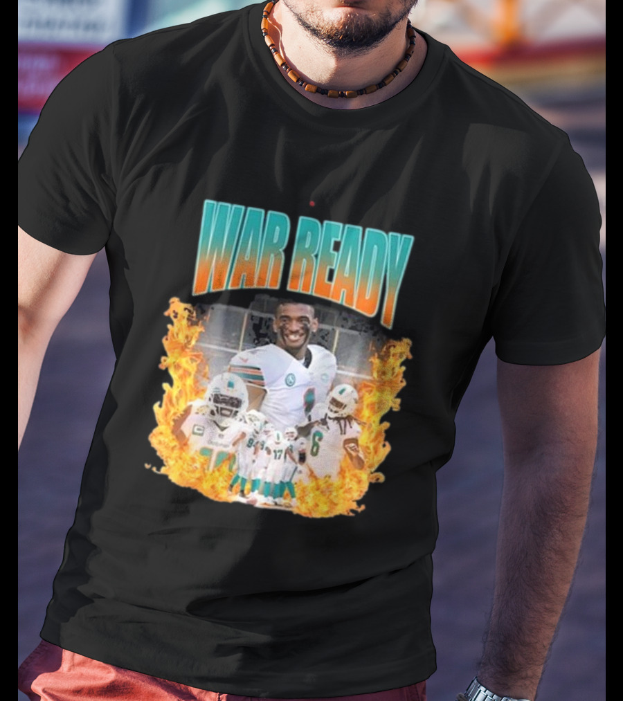 War Ready Jaylen Waddle Dolfan Players Flames T-Shirt