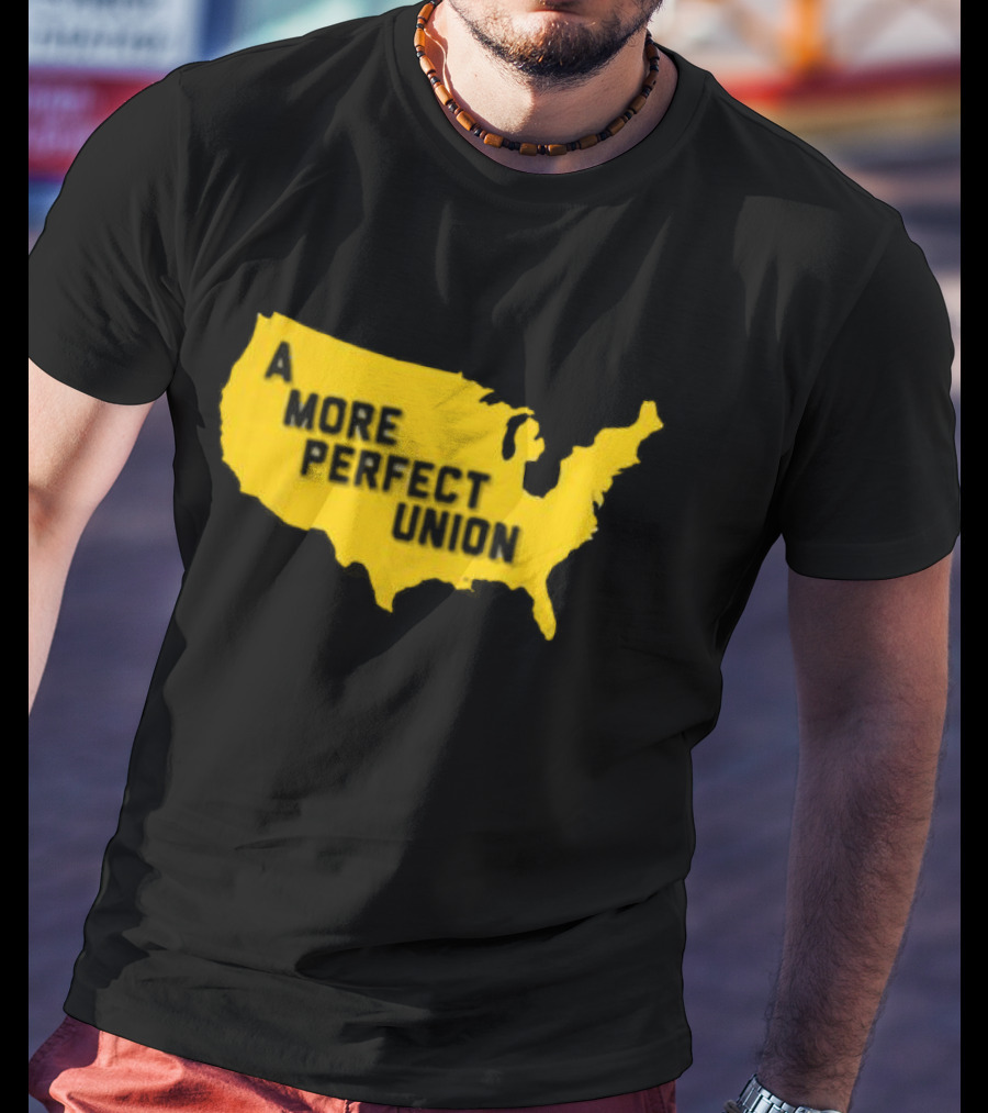 Michigan Wolverines A More Perfect Union Map T-Shirt