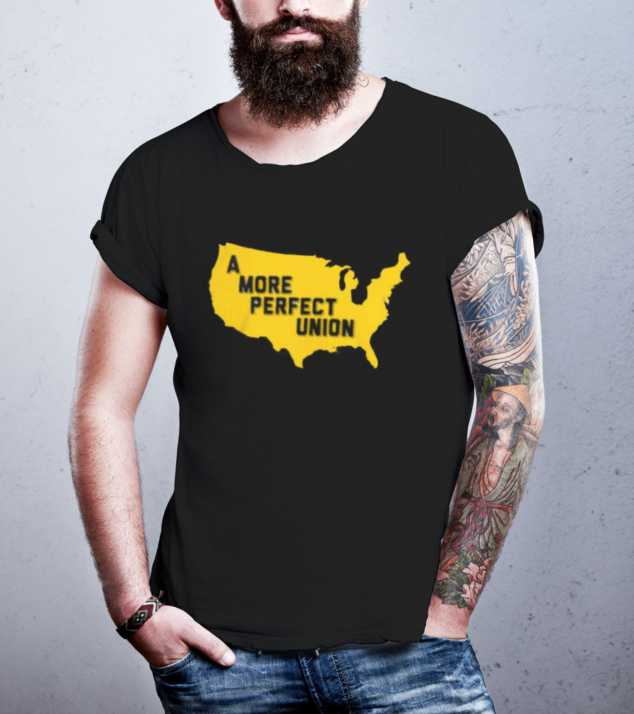 Michigan Wolverines A More Perfect Union Map T-Shirt