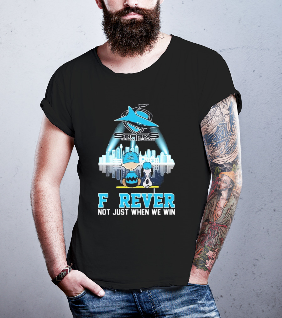 Peanut Snoopy Charlie Brown Cronulla Sutherland Sharks Forever Not Just When We Win T-Shirt
