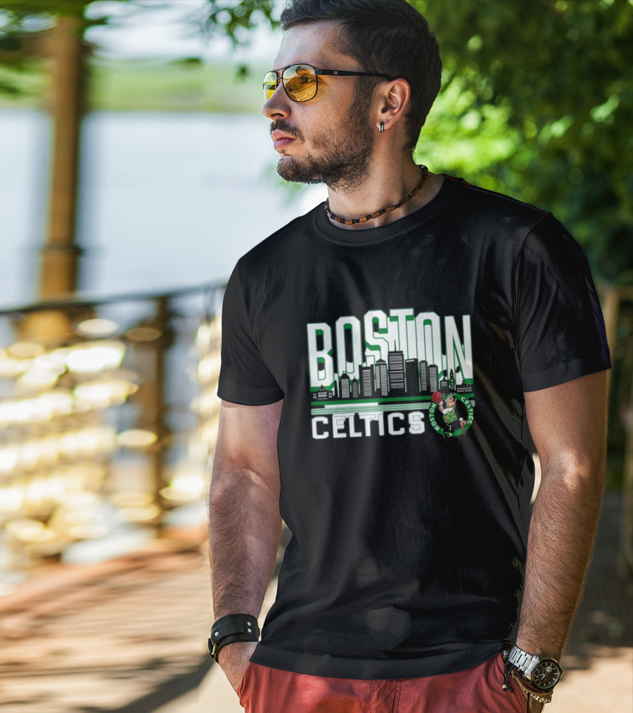 Boston Celtics NBA Basketball Skyline T-Shirt