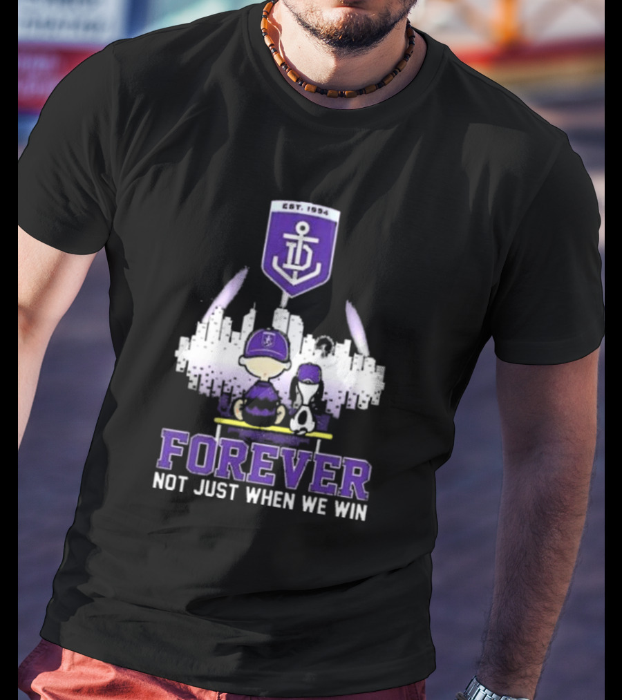 Peanuts Snoopy And Charlie Brown Fremantle Dockers Forever Not Just When We Win T-Shirt