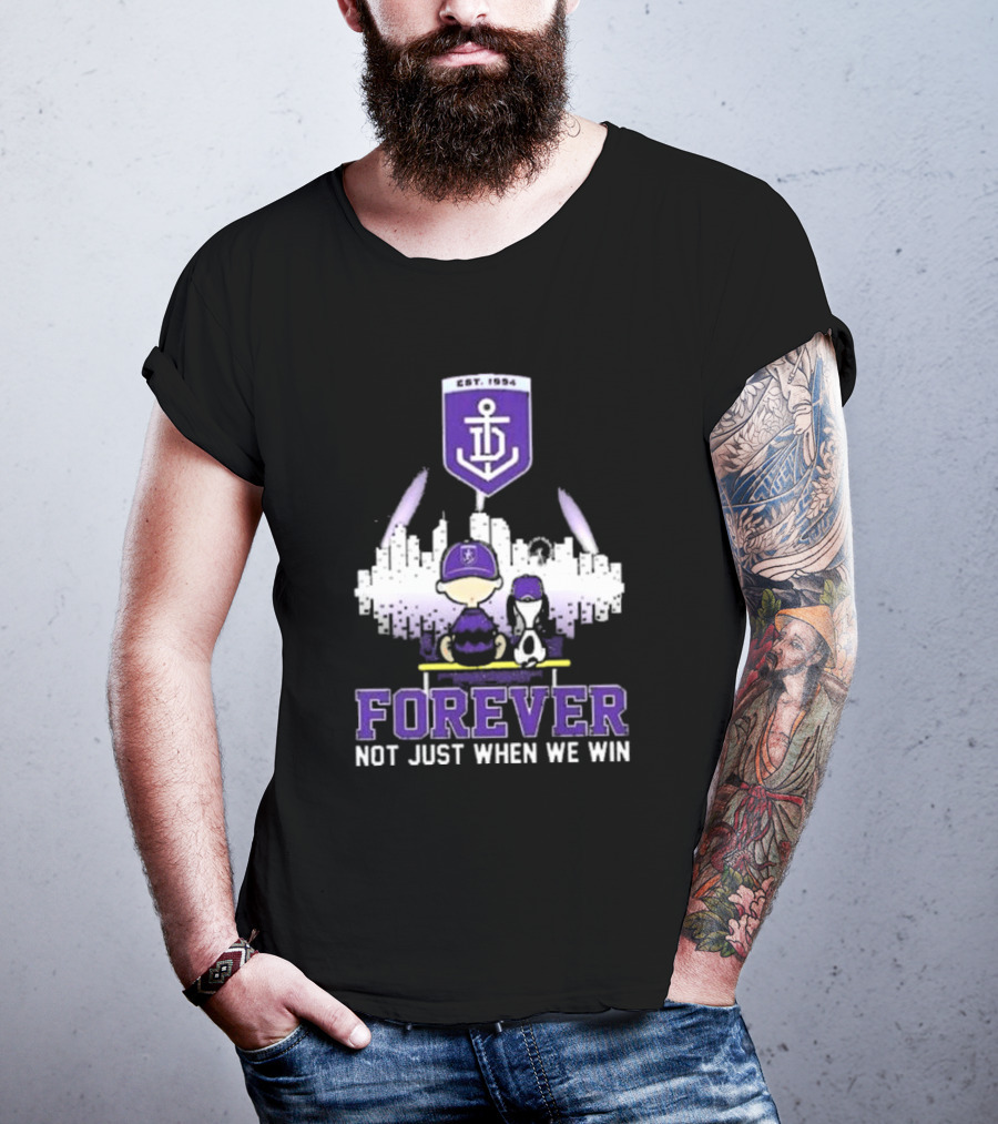 Peanuts Snoopy And Charlie Brown Fremantle Dockers Forever Not Just When We Win T-Shirt