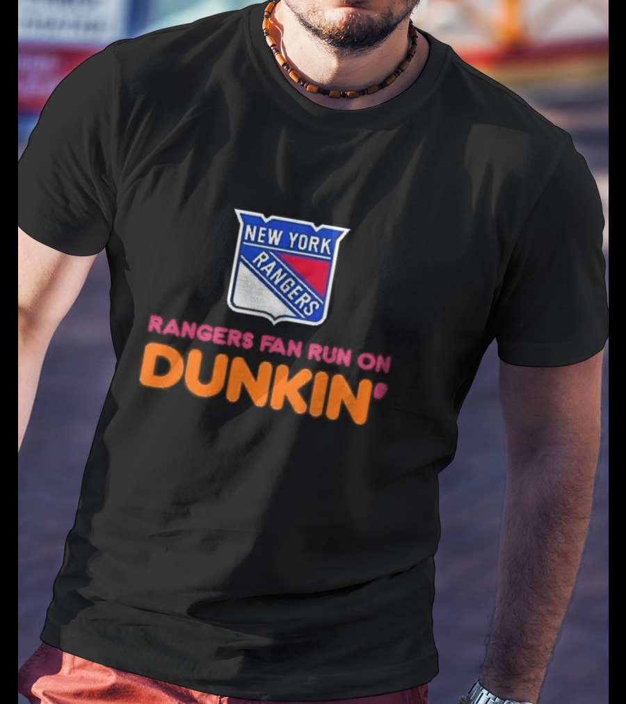 New York Rangers Fan Run On Dunkin T-Shirt