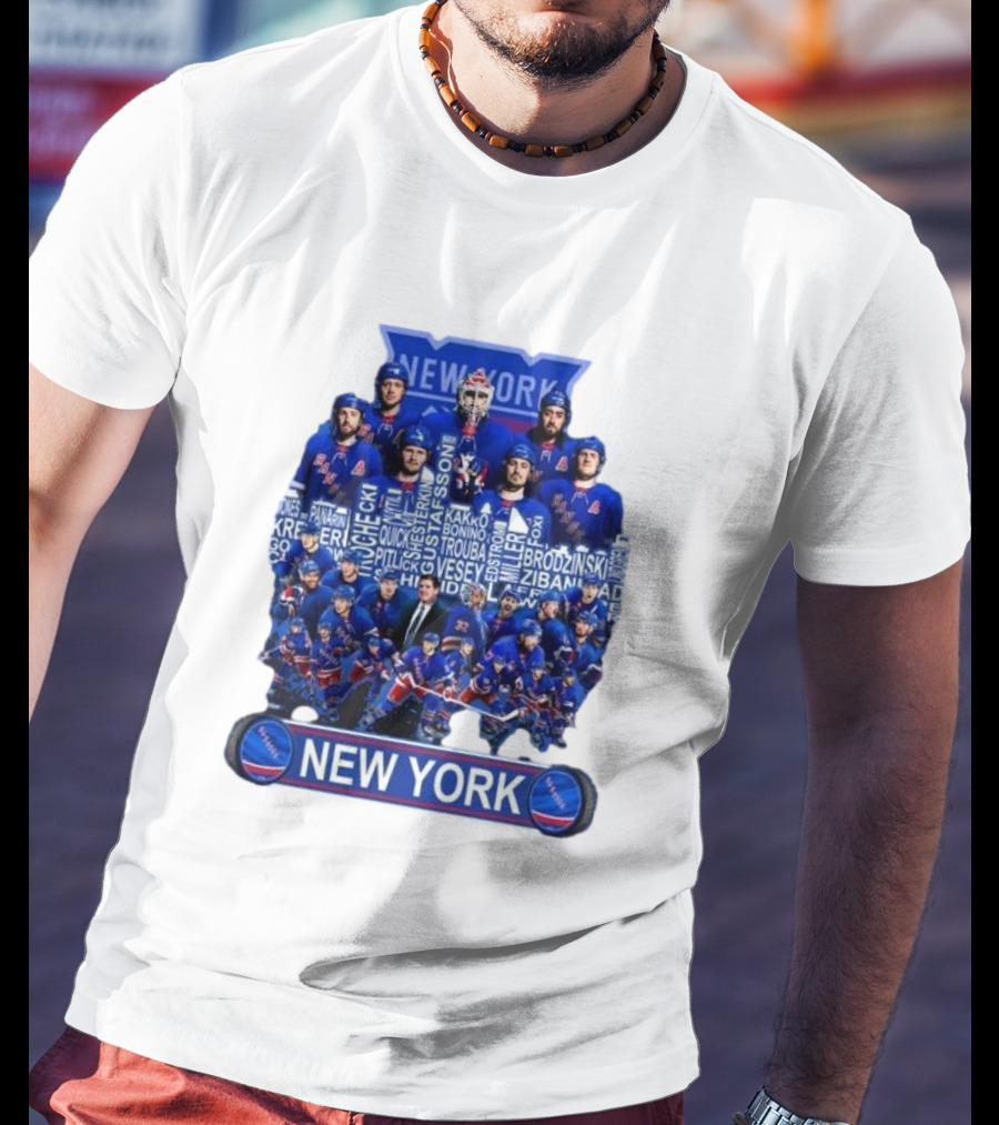 New York Rangers Hockey Team Players Skyline Names T-Shirt