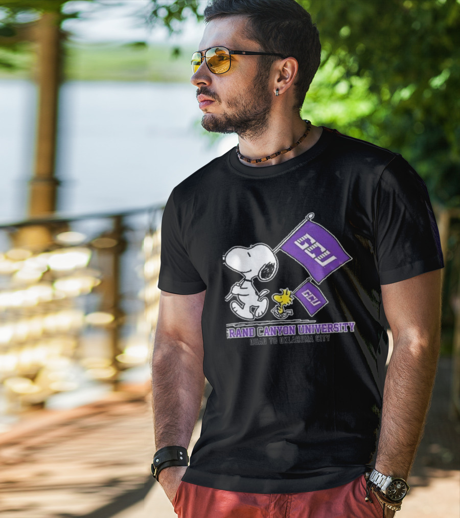 Snoopy GCU Road To Oklahoma City Grand Canyon University Peanuts Woodstock T-Shirt