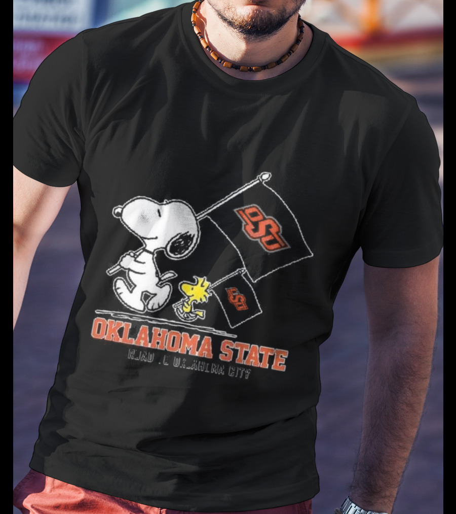 Snoopy Woodstock Oklahoma State OSU Road To Oklahoma City T-Shirt